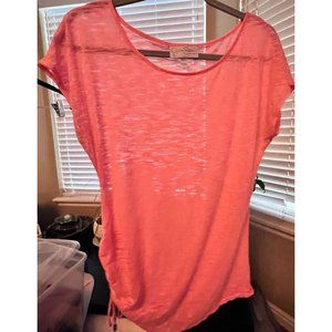 Jessica Simpson Maternity Short Sleeve Peach/Orange Tee Shirt (Maternity Large)